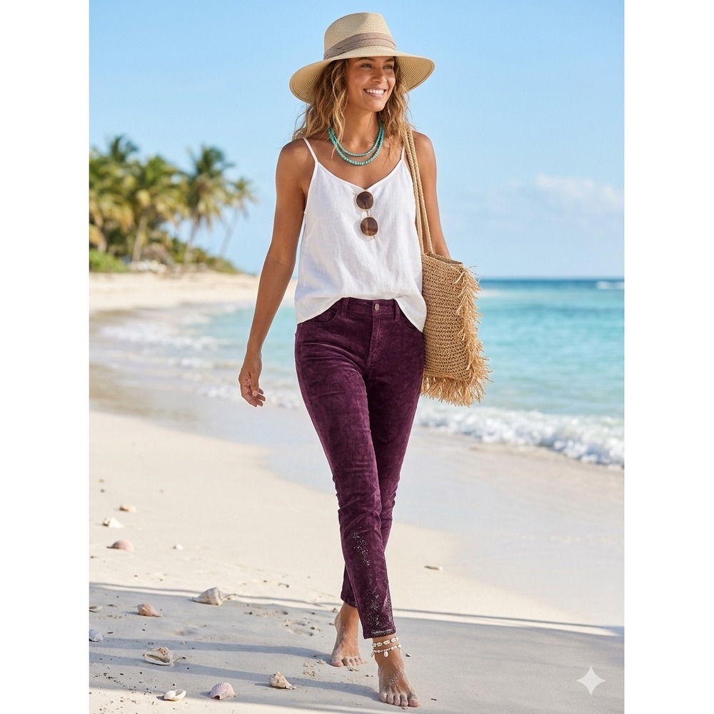 Kancan Maroon velvet Skinny Jeans Pants Whimsigoth Boho Western Y2K